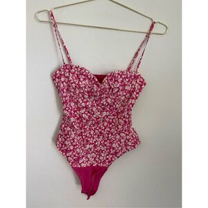ZARA Corset Floral Bodysuit Size Small NWT